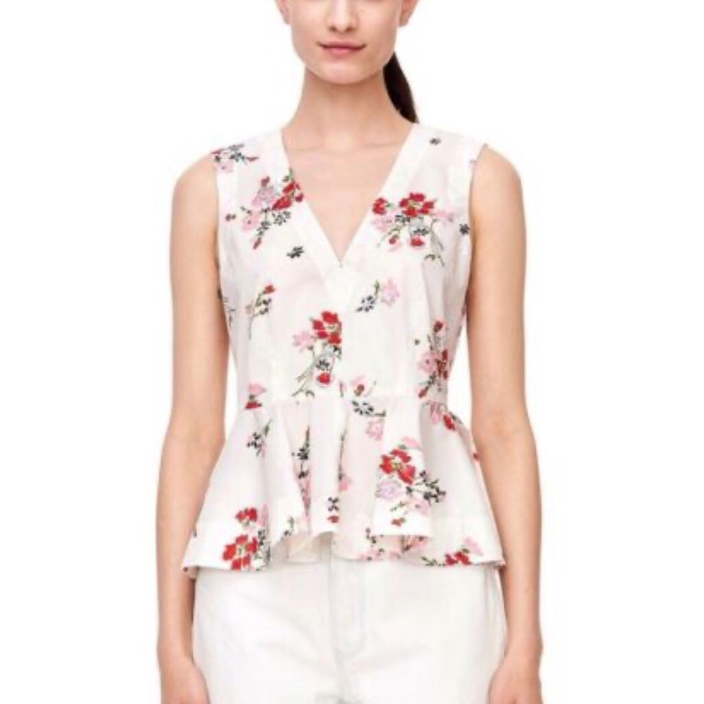 Rebecca taylor marguerite floral peplum top